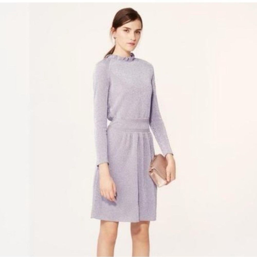 Tory Burch - Isabelle Silver Metallic Cocktail Dress Size L